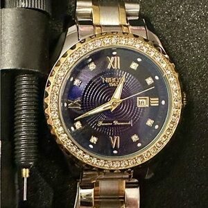 Women's Gold and Blue Watch